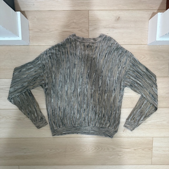 J.W.E. Designs V-Neck Textured Sweater Taupe XL - Picture 10 of 10